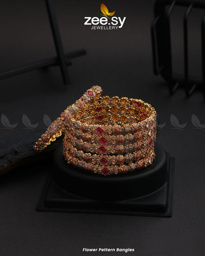 Flower Pettern Bangles - Libasekhas