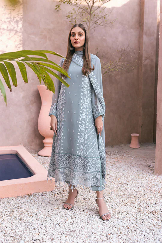 Azure | Embroidered Ensembles 3 Pcs | Frosted Fern - House Of Anaya