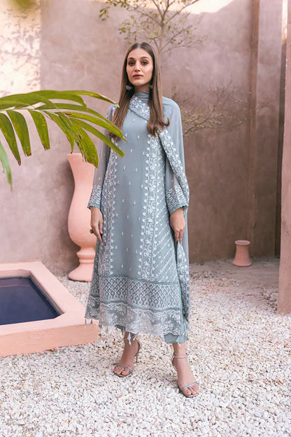 Azure | Embroidered Ensembles 3 Pcs | Frosted Fern - House Of Anaya