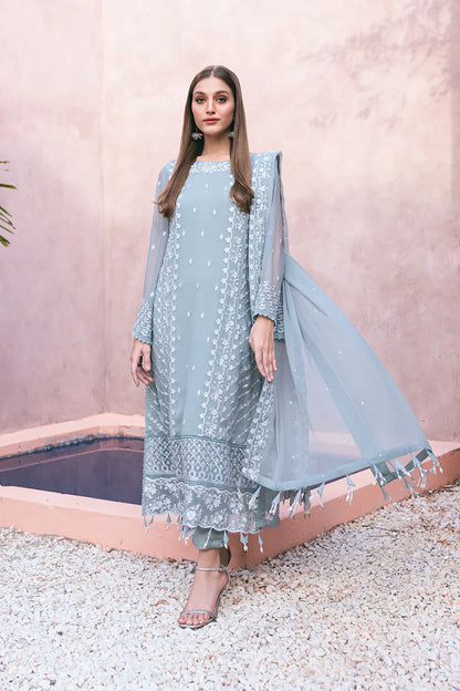 Azure | Embroidered Ensembles 3 Pcs | Frosted Fern - House Of Anaya
