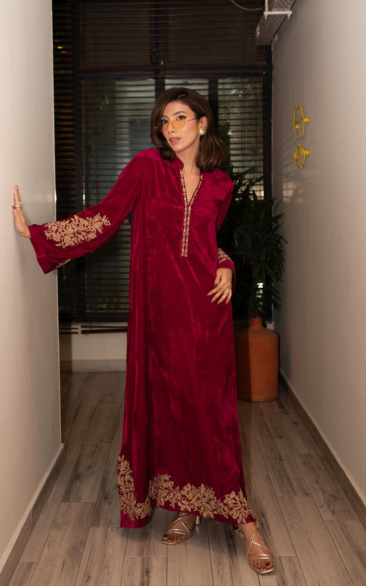 Asifa and Nabeel | zephyr | Fuchsia Royalty Kaftan
