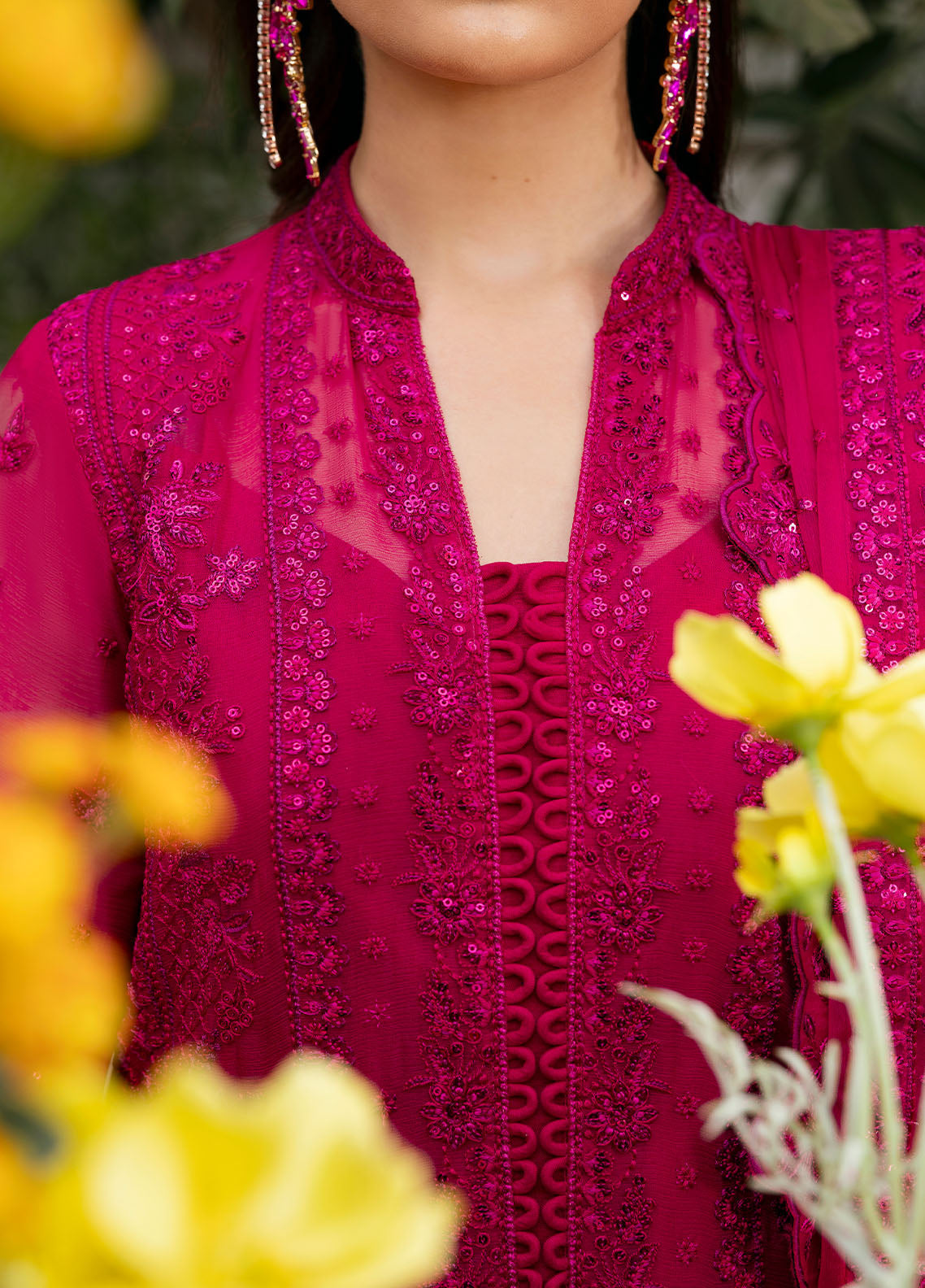Gulaal | Reverie Embroidered Chiffon | ZEVIRA - House Of Anaya