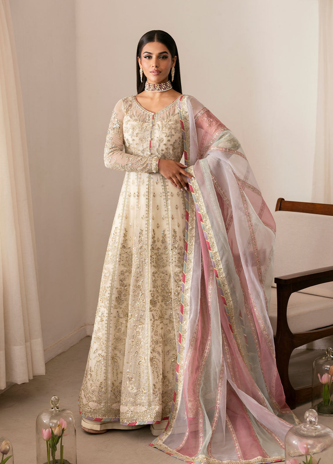 Gulaal | Reverie Embroidered Chiffon | CHIRAGH - House Of Anaya