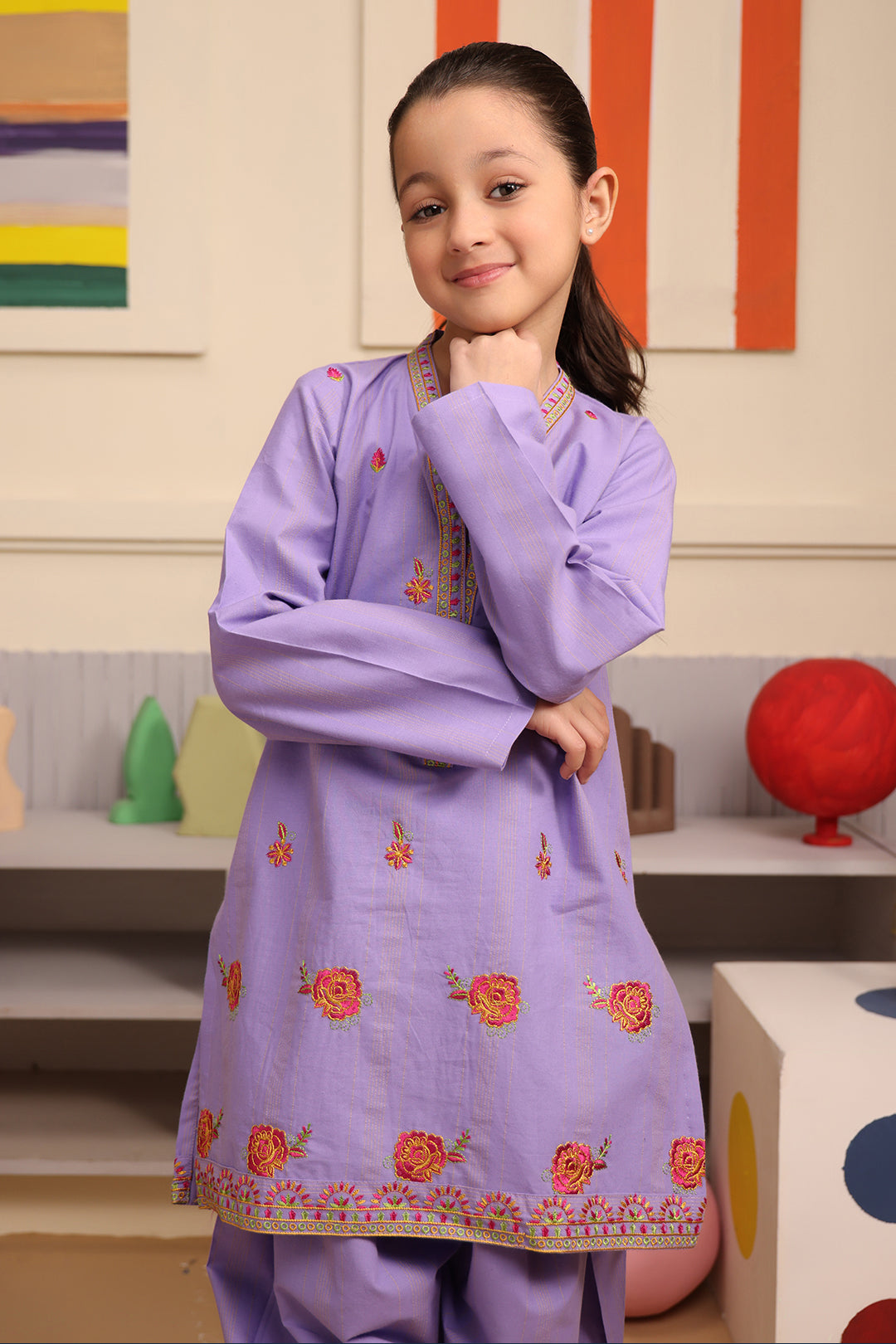 Zellbury Girls | 2 Piece Lawn | Embroidered Kurta Trouser - 2662 - Libasekhas