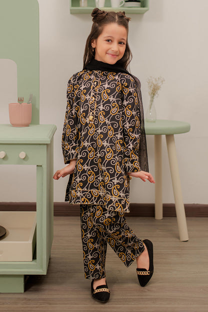 Zellbury Girls | 3 Piece Cambric | Embroidered Kurta Dupatta Trouser - 3823 - Libasekhas