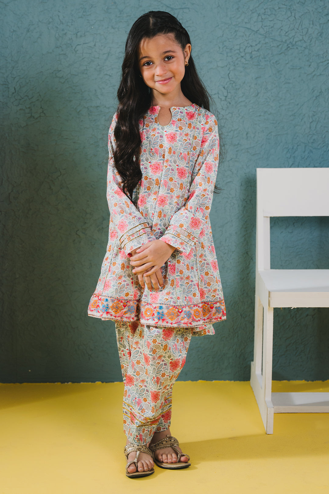 Zellbury Girls | 2 Piece Lawn | Embroidered Kurta Trouser - 2430 - Libasekhas