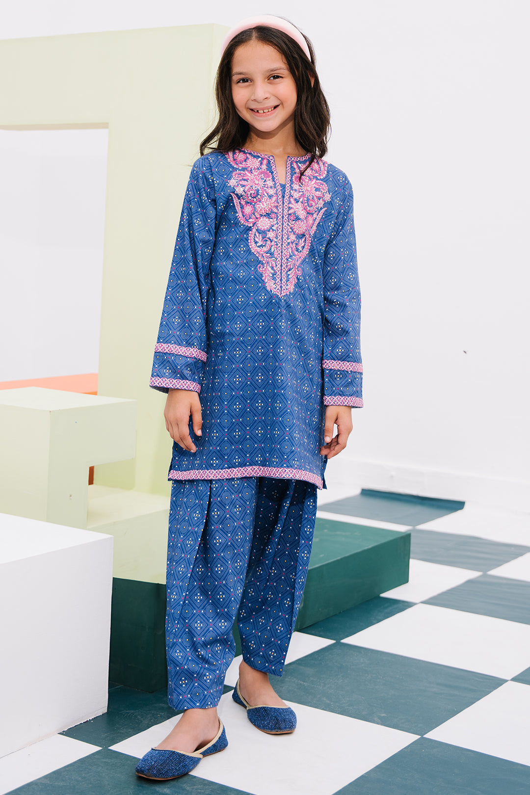 Zellbury Girls | 2 Piece Lawn | Embroidered Kurta Trouser - 2434 - Libasekhas