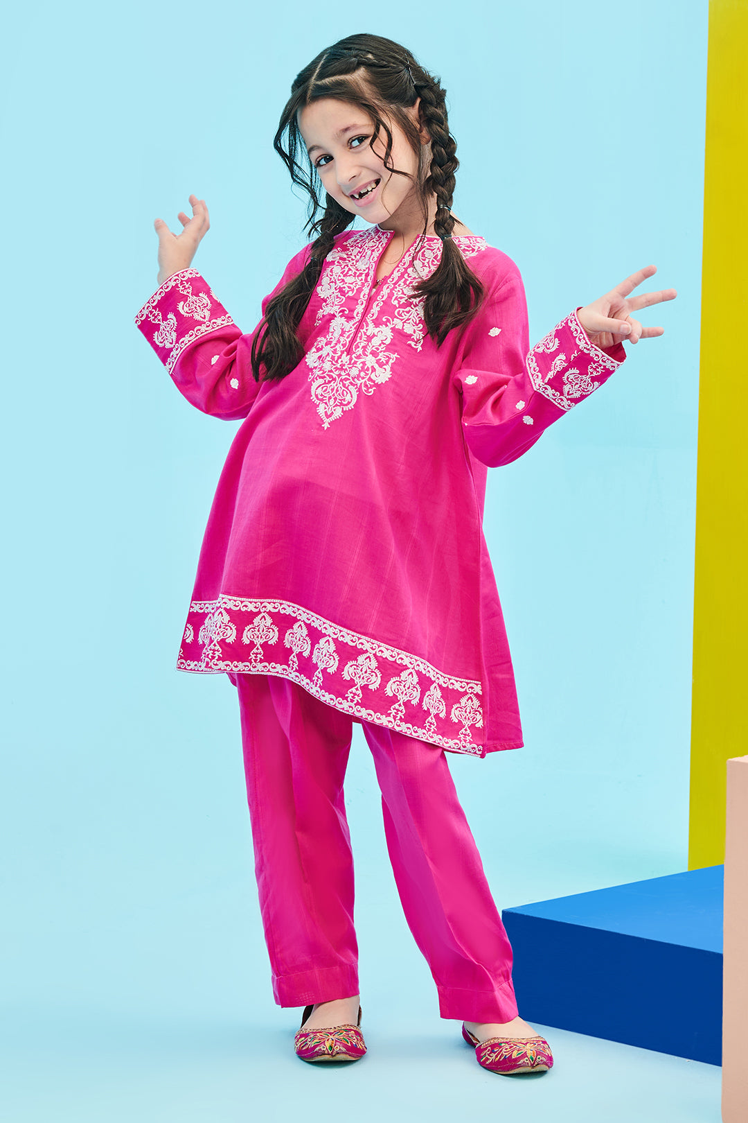 Zellbury Girls | 2 Piece Lawn | Embroidered Kurta Trouser - 2464 - Libasekhas