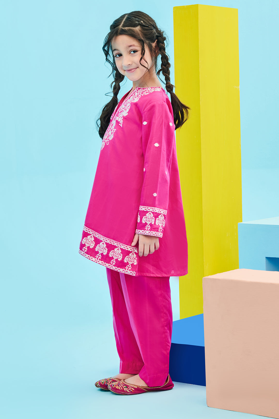 Zellbury Girls | 2 Piece Lawn | Embroidered Kurta Trouser - 2464 - Libasekhas