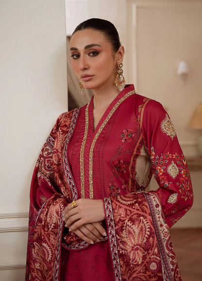 Gulaal | Velouré Printed Silk | Rosewood Majesty