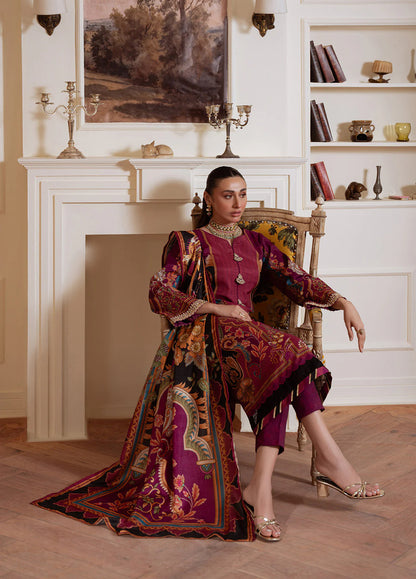 Gulaal | Velouré Printed Silk | Imperial Plum