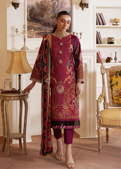 Gulaal | Velouré Printed Silk | Imperial Plum