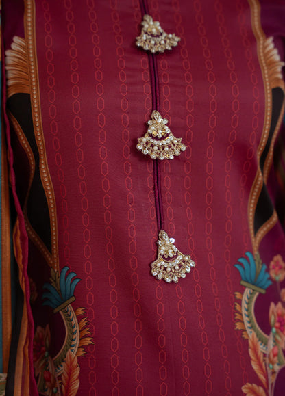 Gulaal | Velouré Printed Silk | Imperial Plum