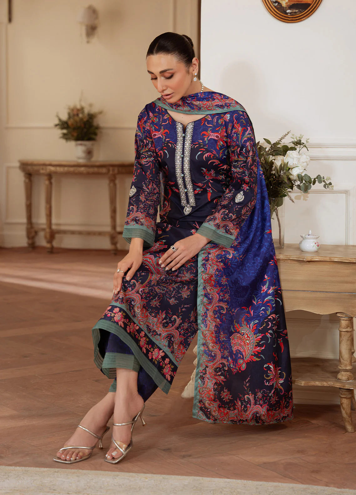 Gulaal | Velouré Printed Silk | Midnight Reverie