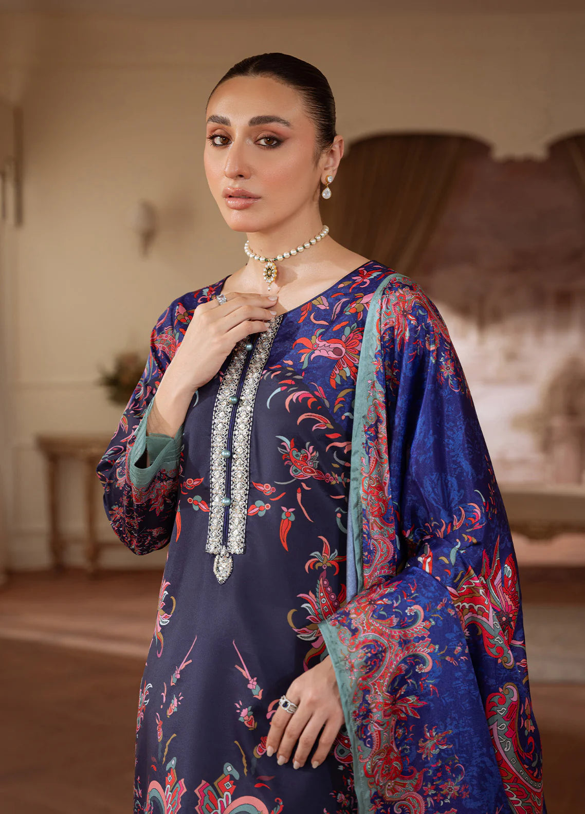 Gulaal | Velouré Printed Silk | Midnight Reverie