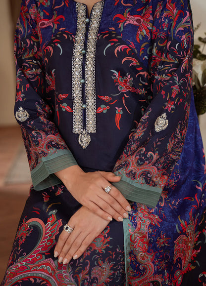 Gulaal | Velouré Printed Silk | Midnight Reverie