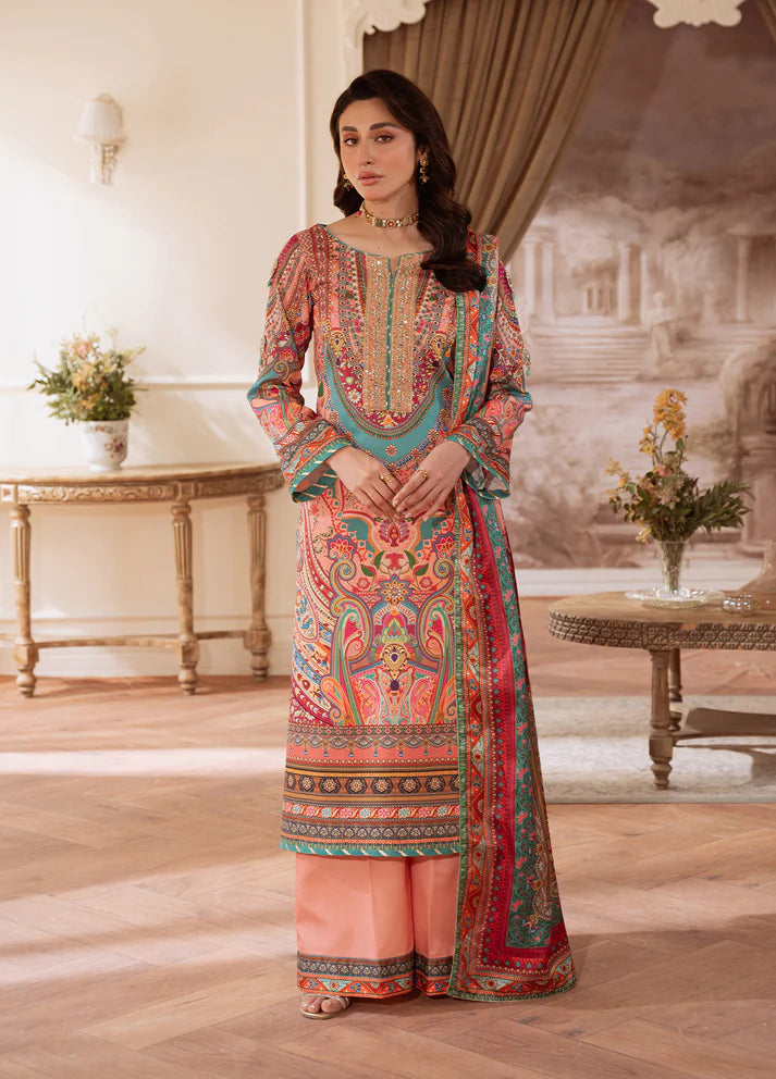 Gulaal | Velouré Printed Silk | Coral Éclat
