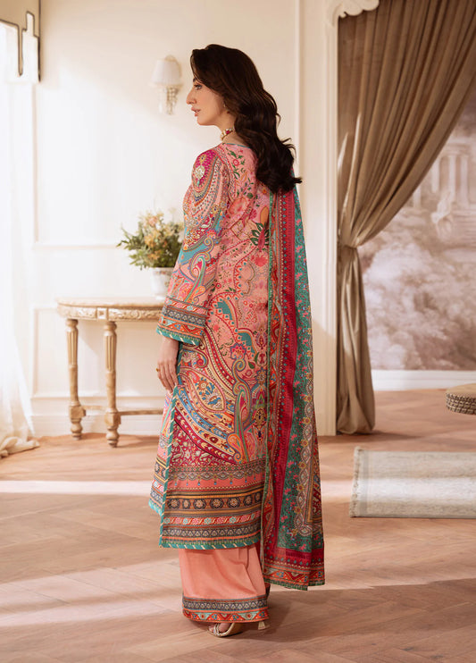 Gulaal | Velouré Printed Silk | Coral Éclat