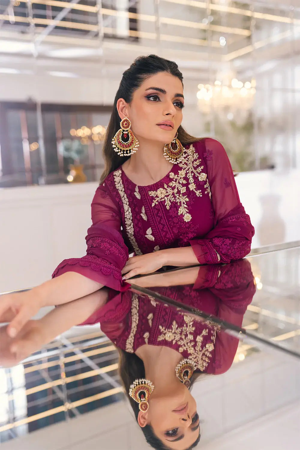 Azure | Embroidered Ensembles 23 | Glooming Diva - House Of Anaya