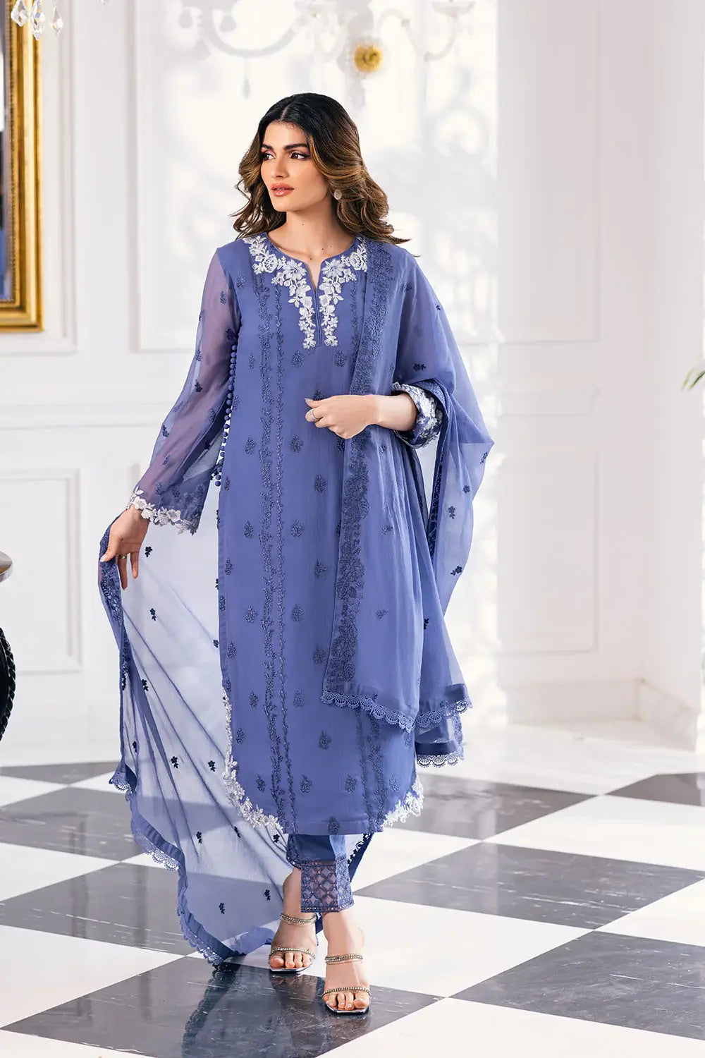 Azure | Embroidered Ensembles 23 | Gradiant Glore - House Of Anaya