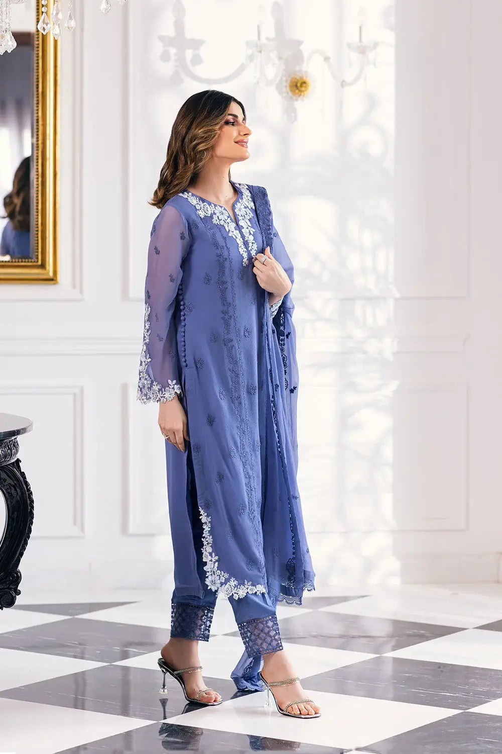 Azure | Embroidered Ensembles 23 | Gradiant Glore - House Of Anaya