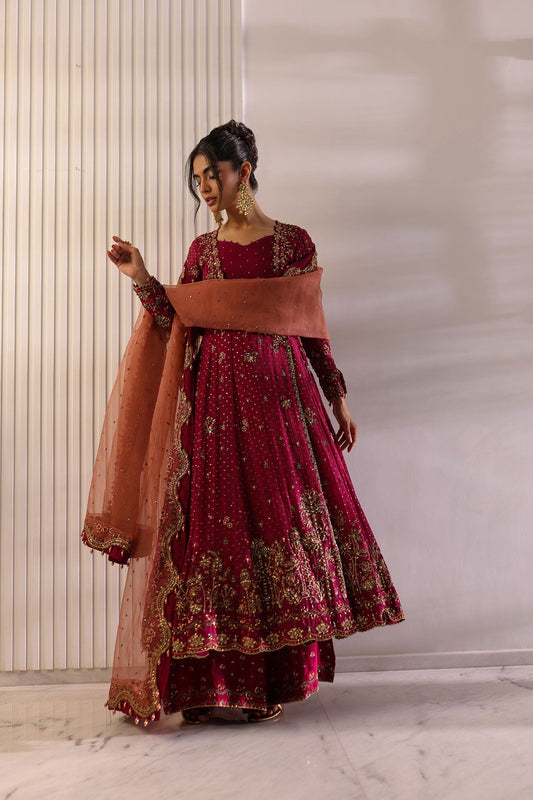 Dhanak | DHANAK COUTURE | Ayzel:  SS24HF-3010 DARK PINK 3Pcs