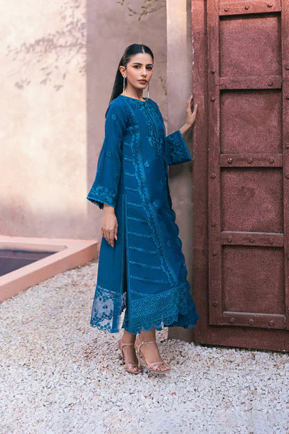 Azure | Embroidered Ensembles 3 Pcs | Hydrangea Hues - House Of Anaya