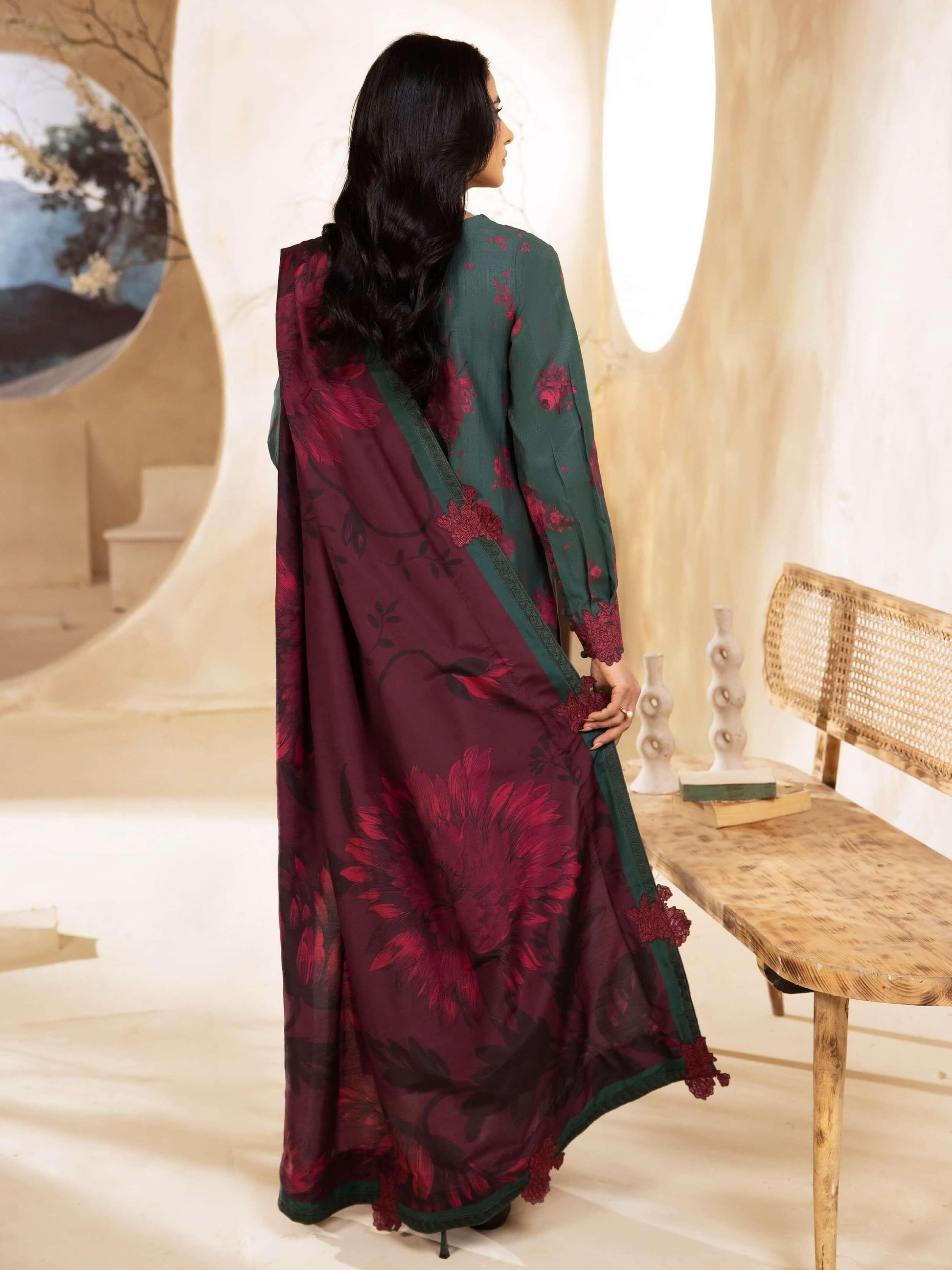 IZNIK Embroidered Winter Viscose 3Pc Suit ILW-08 Carina - House Of Anaya