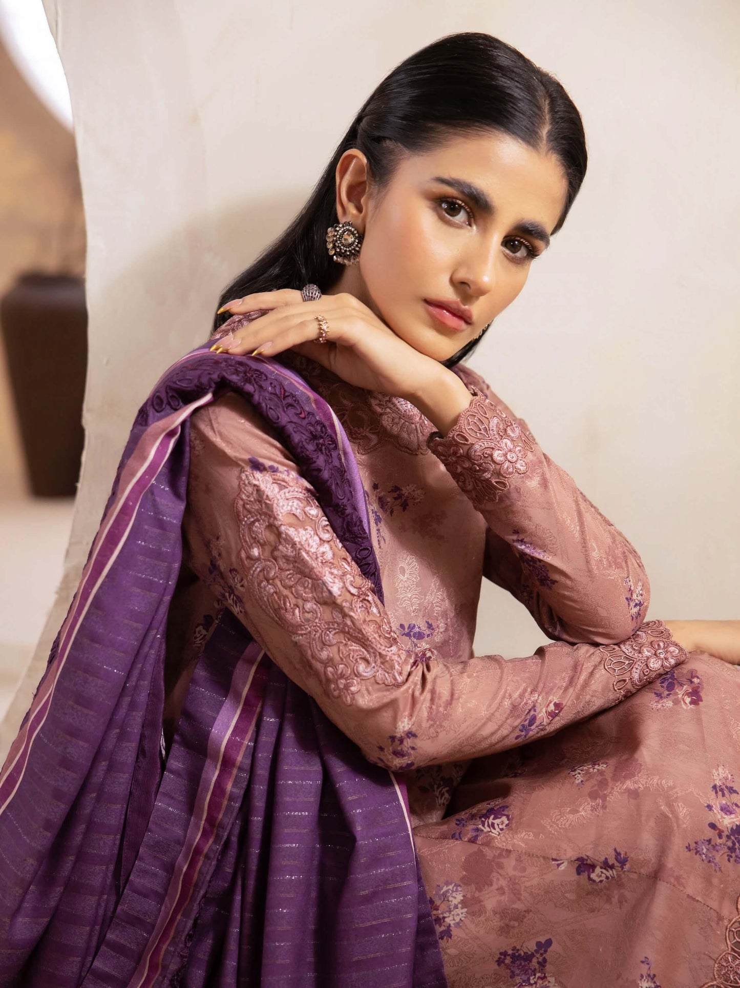 IZNIK Embroidered Winter Viscose 3Pc Suit ILW-09 Edwin - House Of Anaya