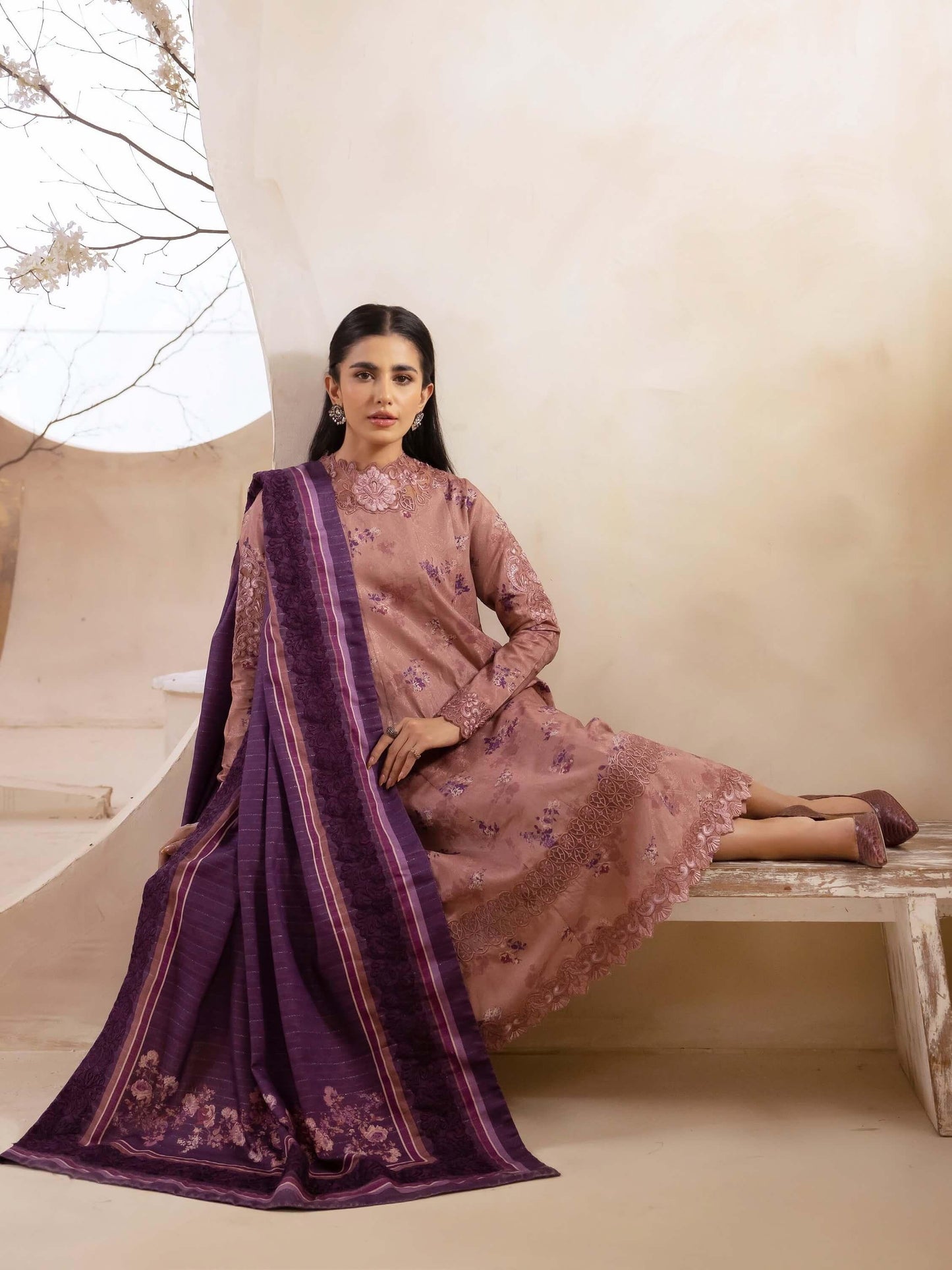 IZNIK Embroidered Winter Viscose 3Pc Suit ILW-09 Edwin - House Of Anaya