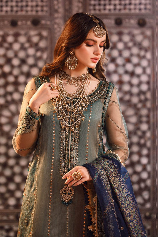Maria.B MBROIDERED – Peacock Shades (BD-2508) - Riwayat-e-khas