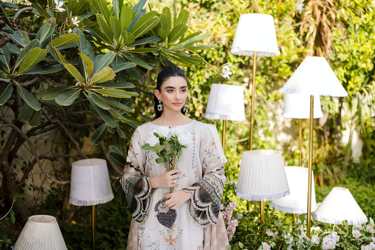 Dhanak | Silk Pret | Silk Tunic - 2PCS HAND EMBELLISHED SHIRT WITH TROUSER- BEIGE