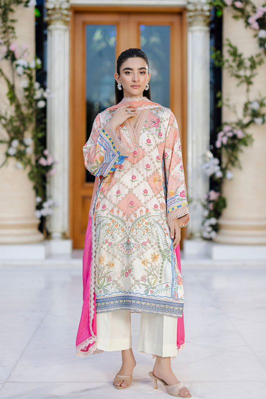 Dhanak | Silk Pret | Silk Tunic - 2PCS HAND EMBELLISHED SHIRT WITH TROUSER- ORANGE