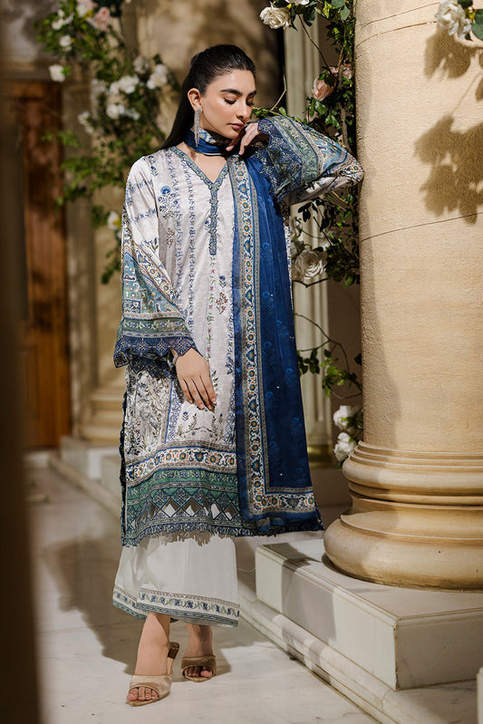 Dhanak | Silk Pret | Silk Tunic - 2PCS HAND EMBELLISHED SHIRT WITH TROUSER- GREY