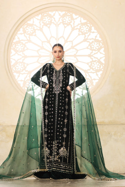 Noor by Saadia Asad | Handcrafted Velvet 25 |Zamurrud