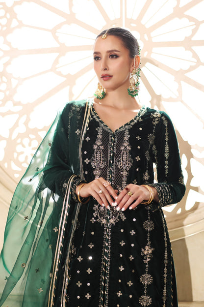 Noor by Saadia Asad | Handcrafted Velvet 25 |Zamurrud