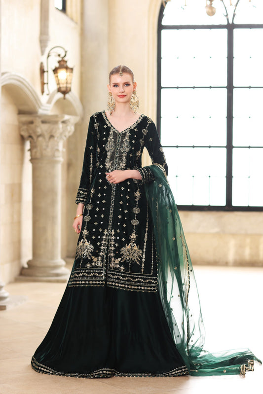 Noor by Saadia Asad | Handcrafted Velvet 25 |Zamurrud