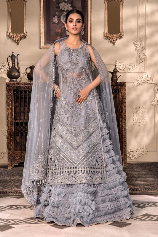MARIA B Ice Blue BD-2603C MBROIDERED - Riwayat-e-khas