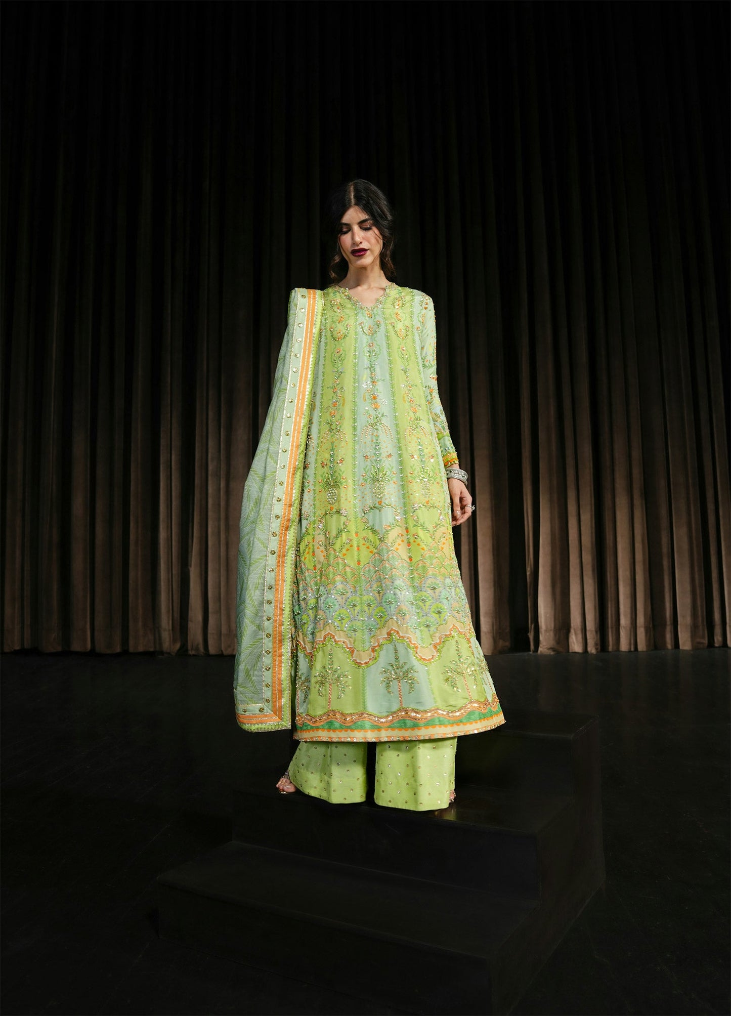 Crimson | Crimson Eid Prints | Rangralli - Lime
