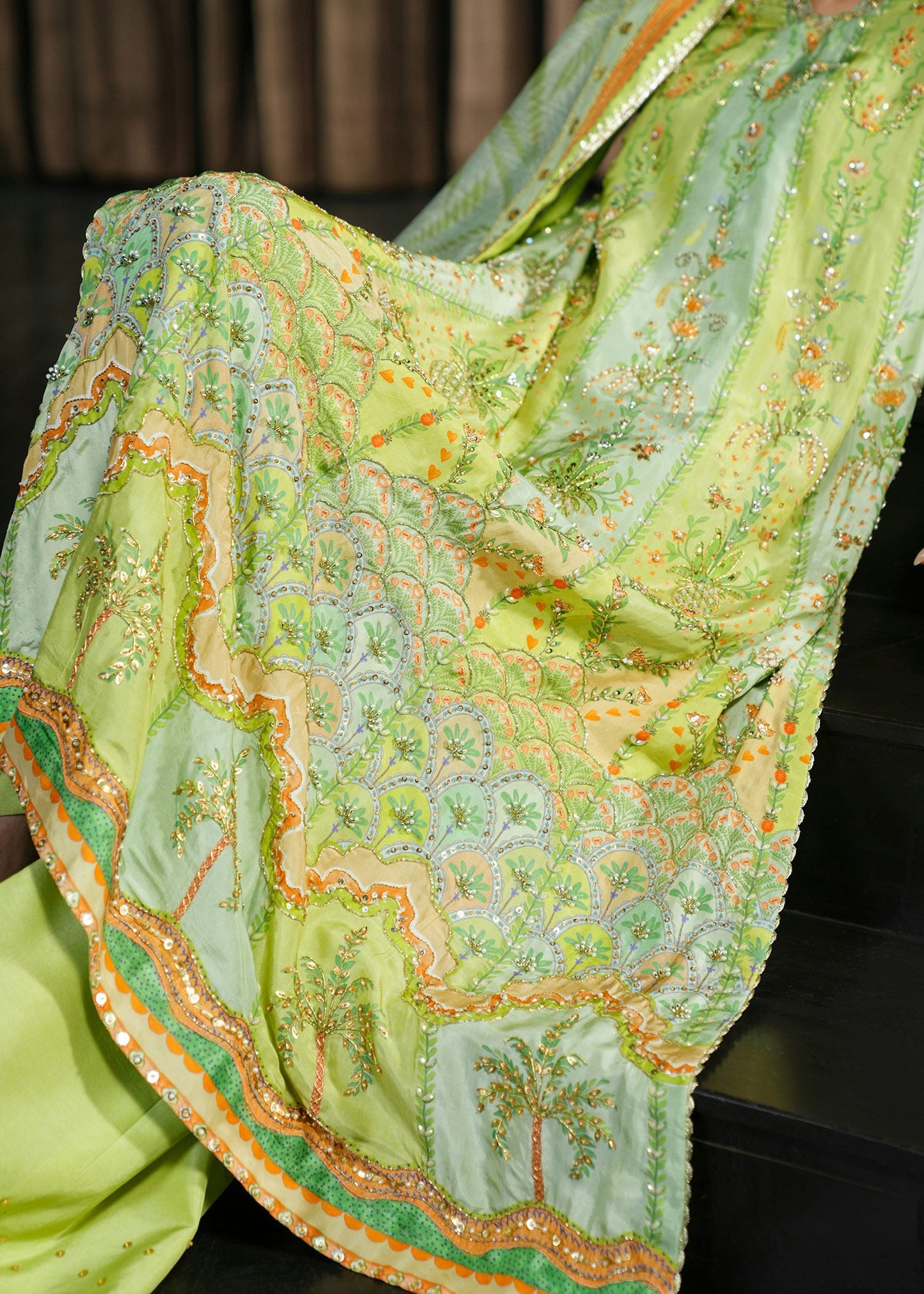 Crimson | Crimson Eid Prints | Rangralli - Lime
