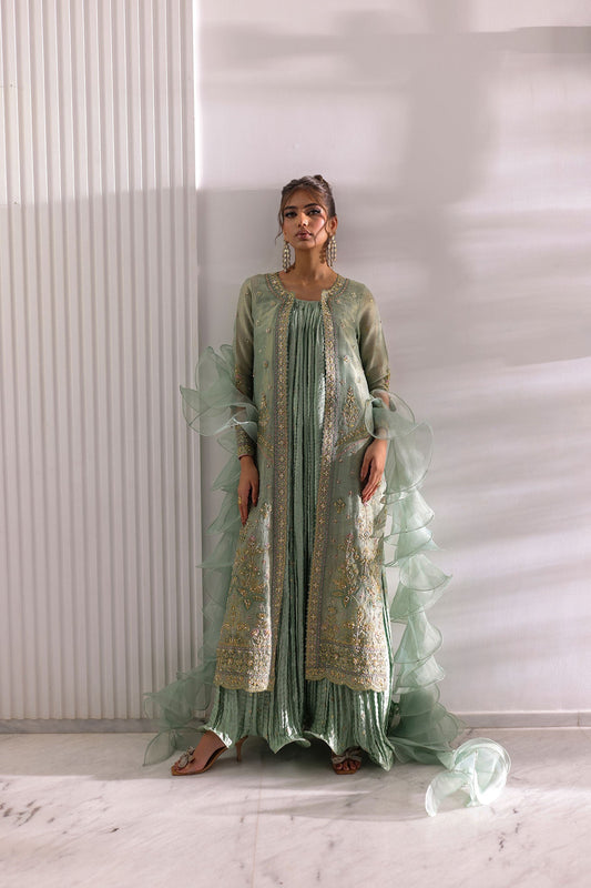 Dhanak | DHANAK COUTURE | Kaira:  SS24HF-3021 LIGHT GREEN 3Pcs