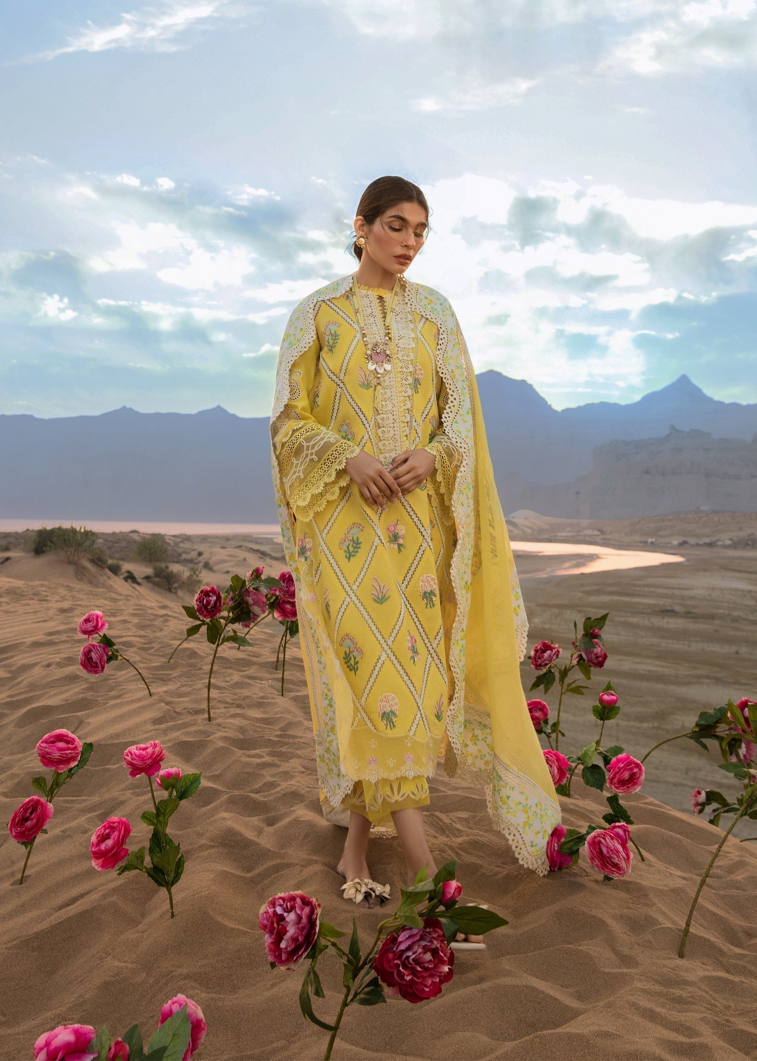 CRIMSON Embroidered Lawn Summer Collection D1-B - Riwayat-e-khas