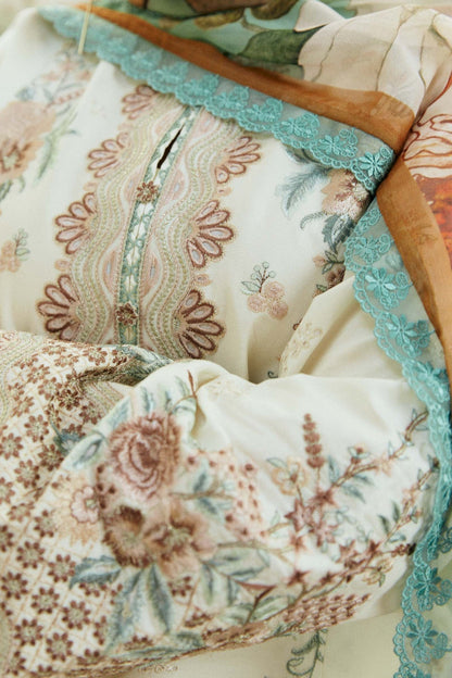 Zara Shahjahan | Coco Lawn Eid Edit 24 | IVORY-D10 - House Of Anaya