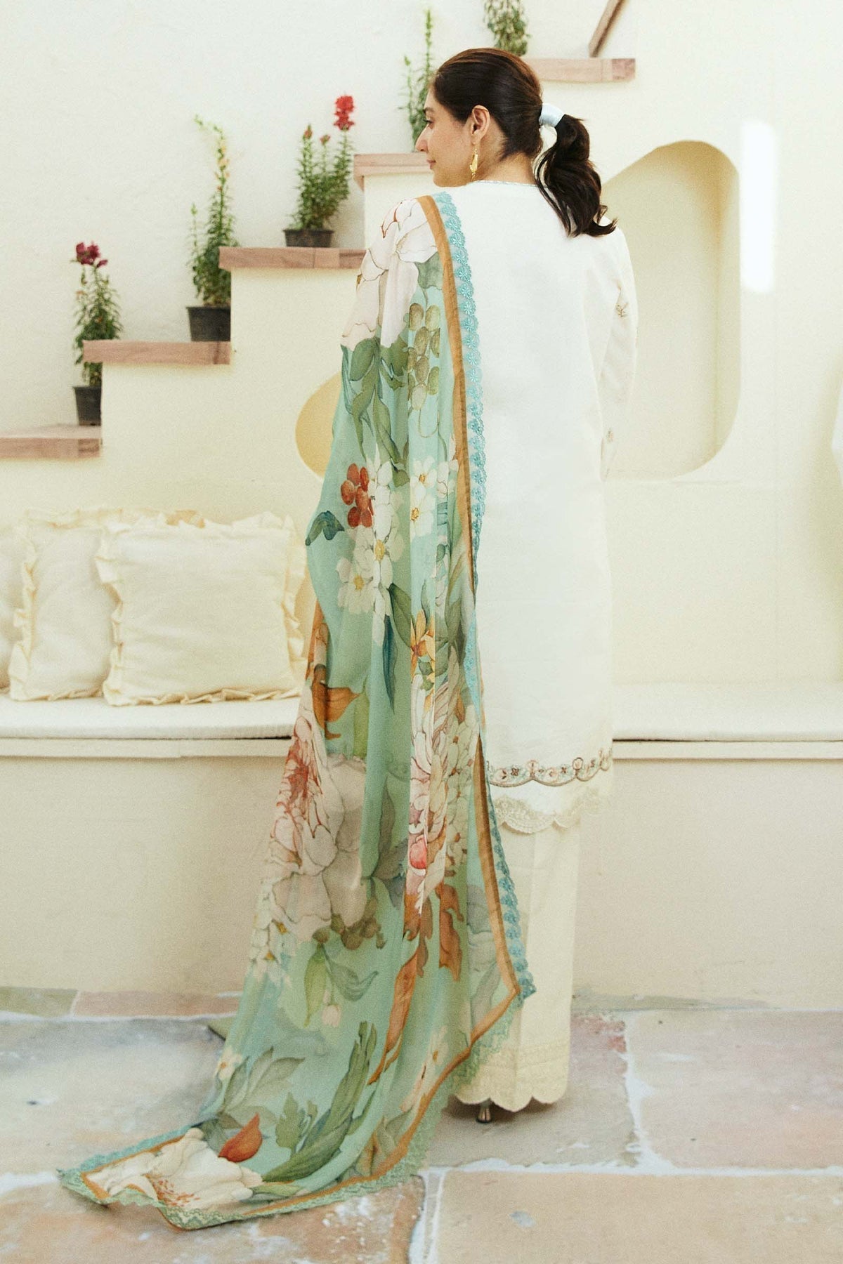 Zara Shahjahan | Coco Lawn Eid Edit 24 | IVORY-D10 - House Of Anaya