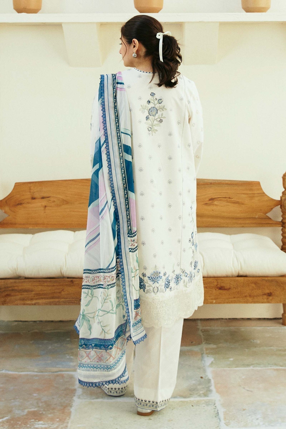 Zara Shahjahan | Coco Lawn Eid Edit 24 | IVORY-D4 - House Of Anaya