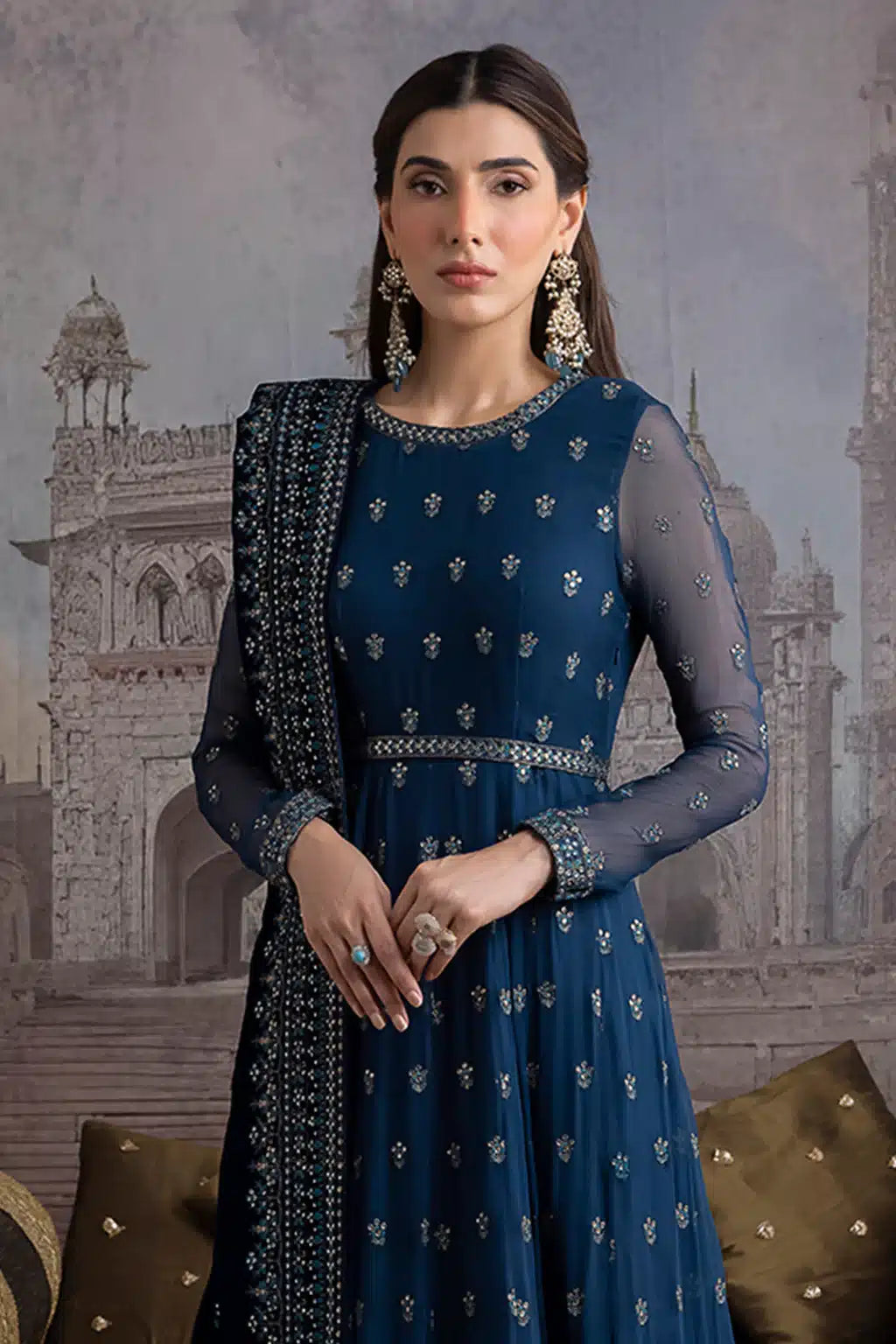 Iznik | Festive Velvet 23 | IV-25 RAQS - House Of Anaya
