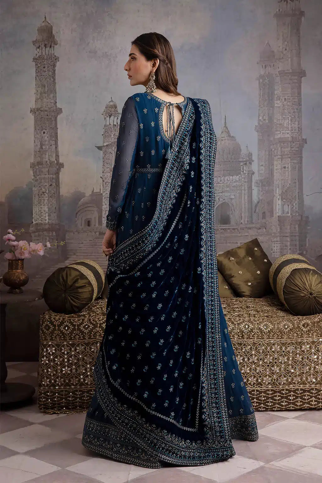 Iznik | Festive Velvet 23 | IV-25 RAQS - House Of Anaya
