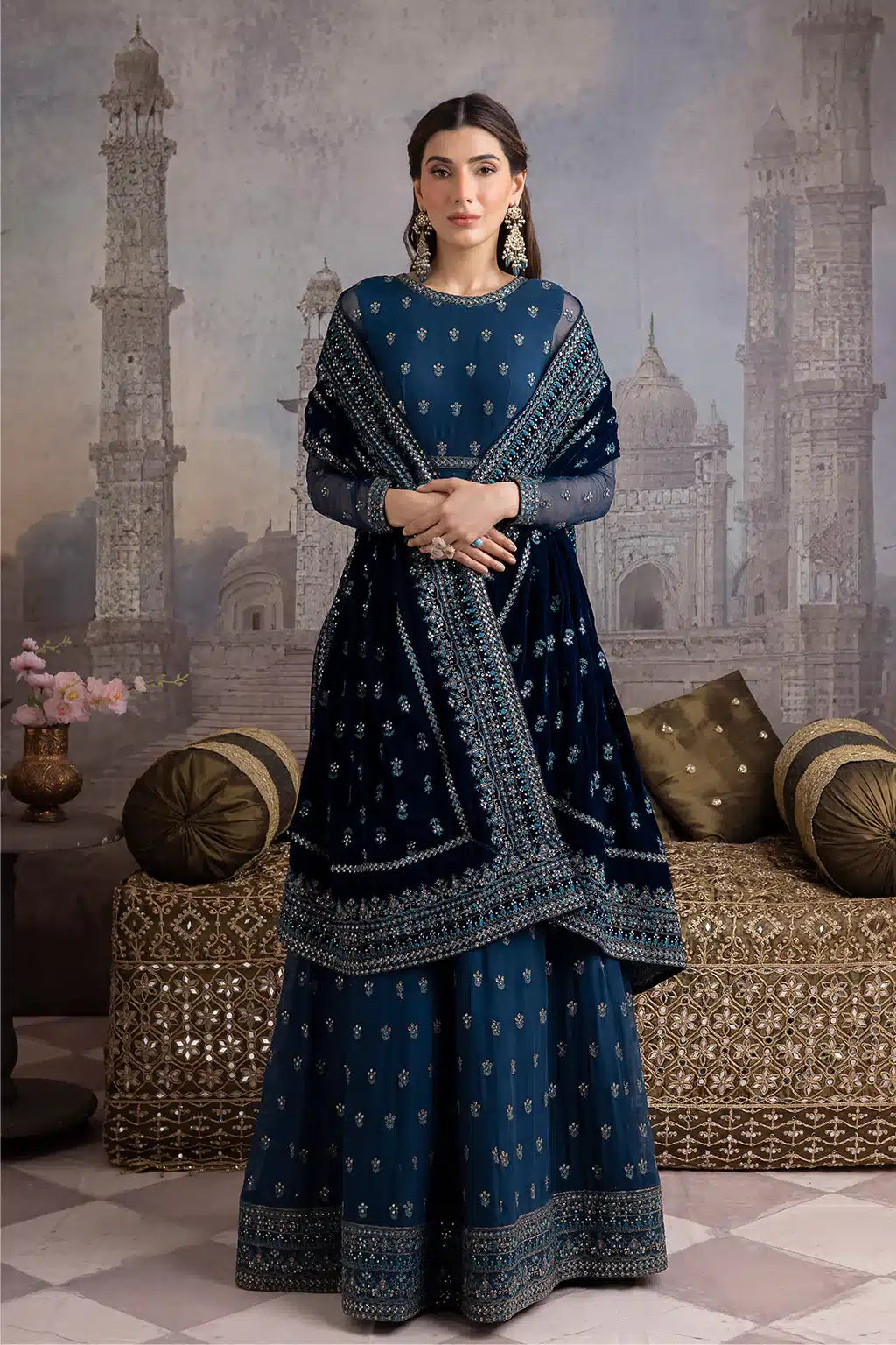 Iznik | Festive Velvet 23 | IV-25 RAQS - House Of Anaya