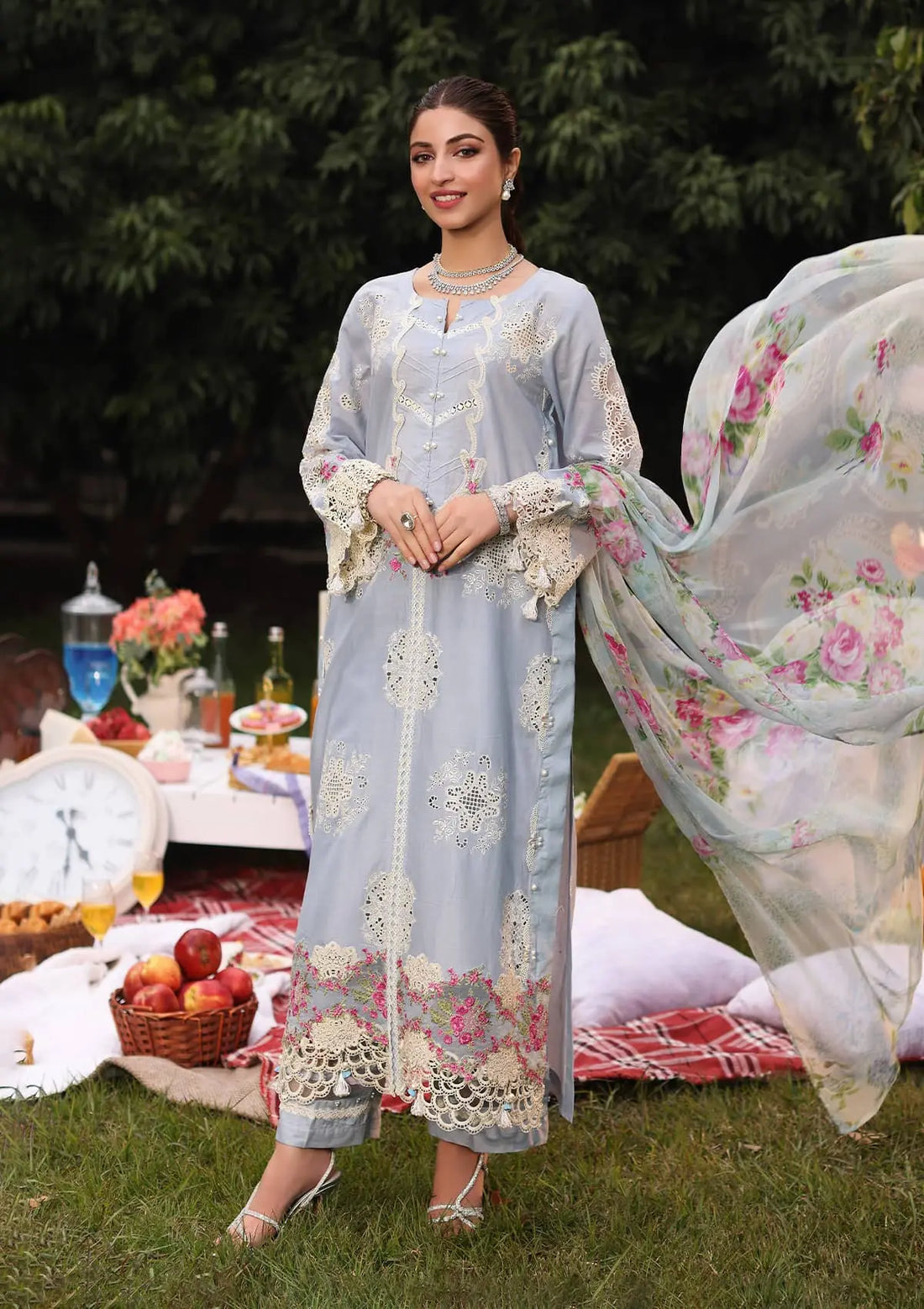 Kahf Premium | Festive Lawn 24 | KFL-08A FIRUZE - House Of Anaya