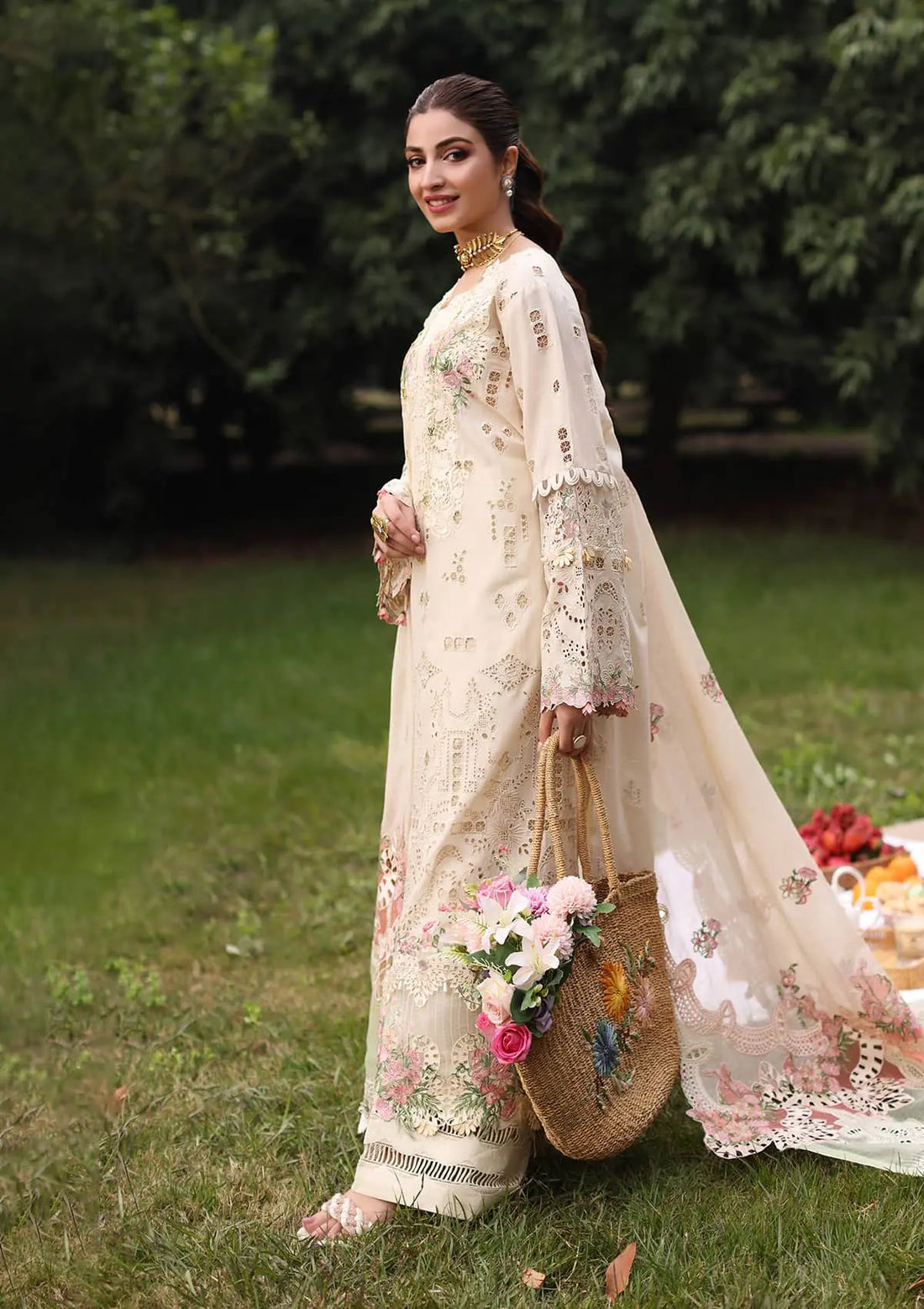 Kahf Premium | Festive Lawn 24 | KFL-07 SHIREEN - House Of Anaya